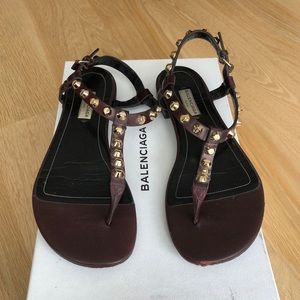 Balenciaga maroon gladiator sandal size 37.5
